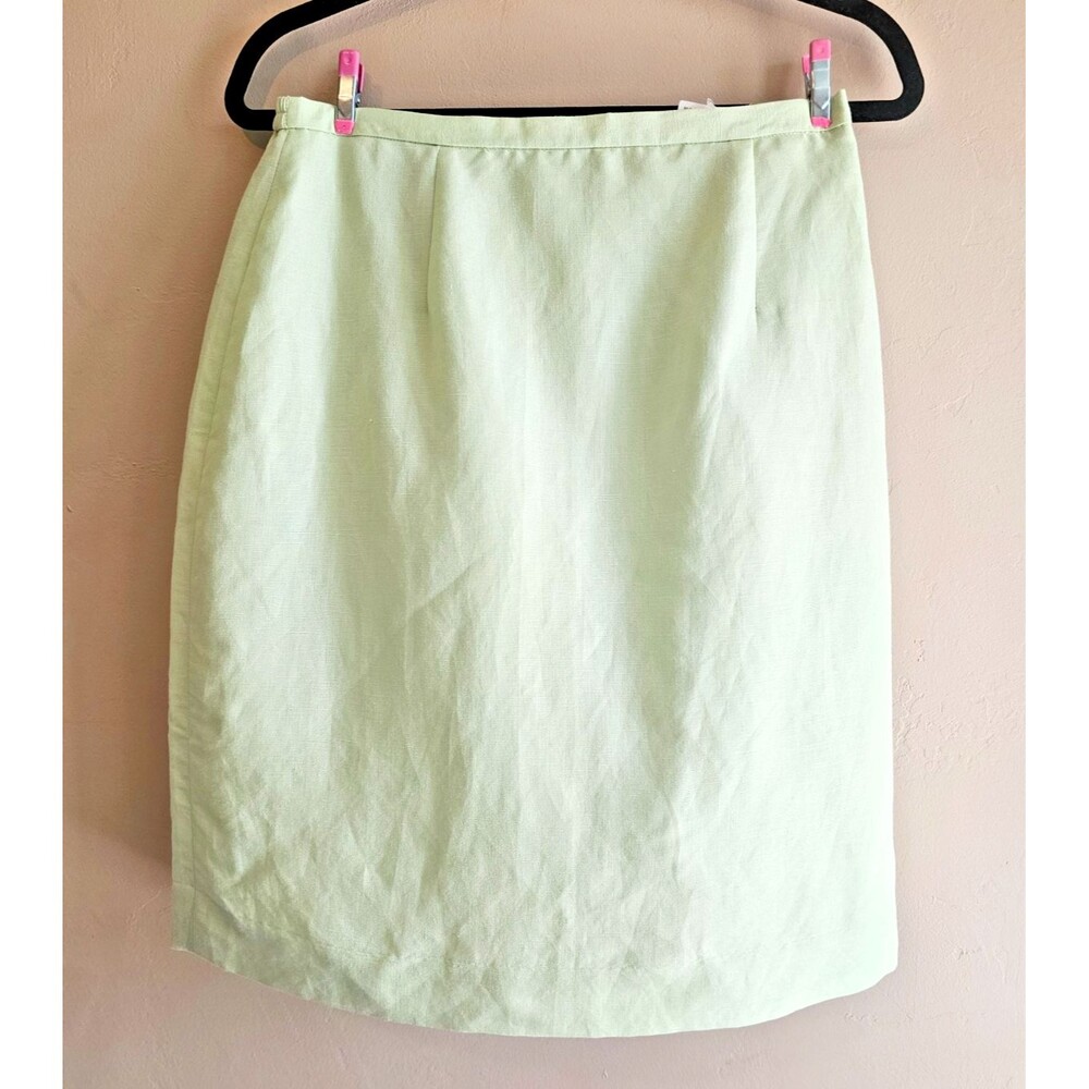 NWT Women’s Vintage Laura Scott/Sears, mint Linen Pencil skirt-Sz 10 Linen blend